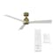 Wac Clean Indoor and Outdoor 3-Blade Smart Ceiling Fan 54in Satin Brass Matte White with Remote Control F-003 - alternate 5